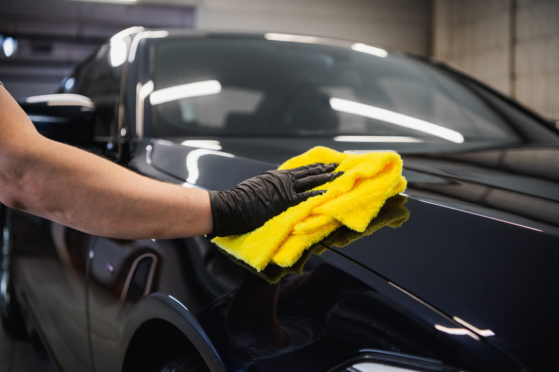 Car being detailed